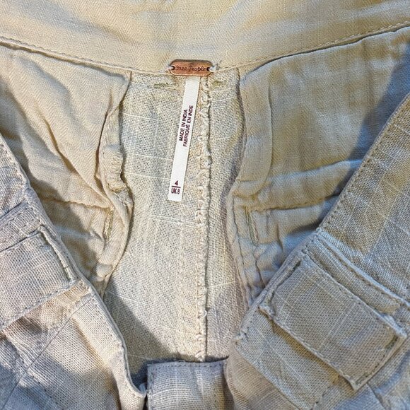 Free People Linen Trouser Shorts - Size 4 - Picture 5 of 5